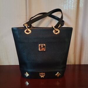 MCM Black Tote Bag With Coa